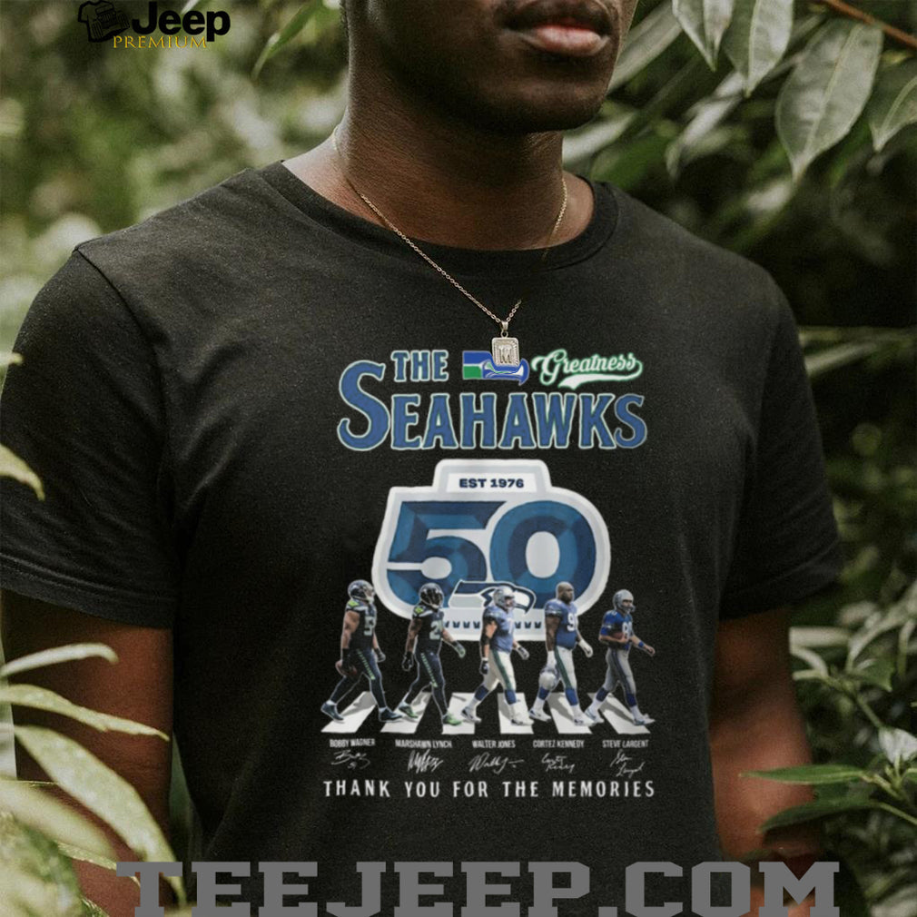 The Seahawks 50th Anniversary 1976 2026 Greatest Players Abbey Road Signature T Shirt