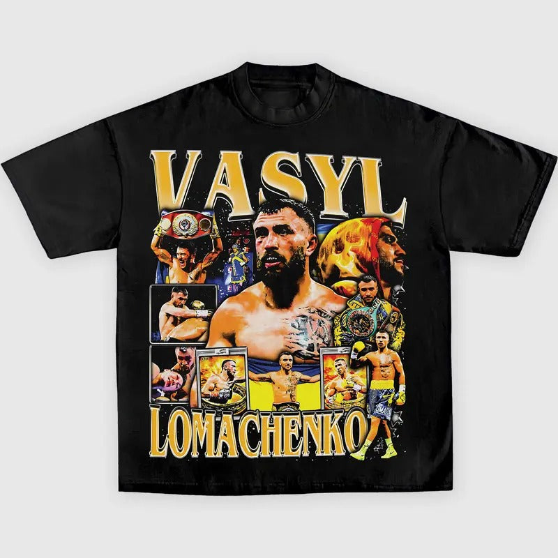 LOMACHENKO TEE, Boxing T-shirt, Boxer Tee, Sports Shirt, Athletic Tee, Fitness Gift, Workout T-shirt Menswear Streetwear Crewneck Clothing