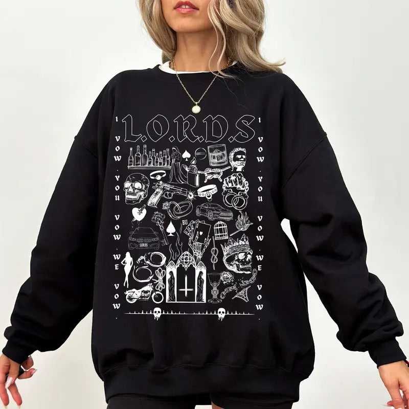 LORDS Sweatshirt, Ritual, Sinner, Sacrifice, Shantel Tessier Merch, Dark Romance Reader Hoodie, Booktok Merch, Bookish...