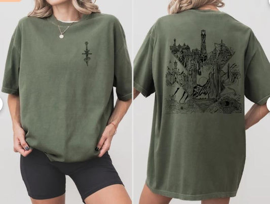 LOTR Middle Earth Inspired Tee, Comfort Colors Unisex Shirt, Bookish Gift for Men and Women, Booktok Shirt, Fantasy Reading T-shirt