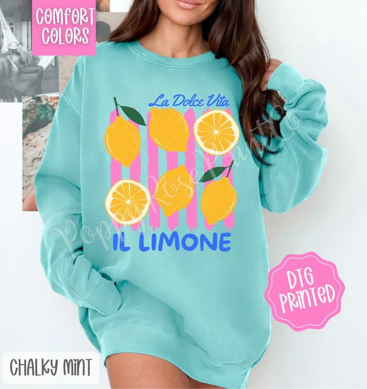La Dolce Vita Comfort Colors Sweatshirt, Trendy Women's Crewneck