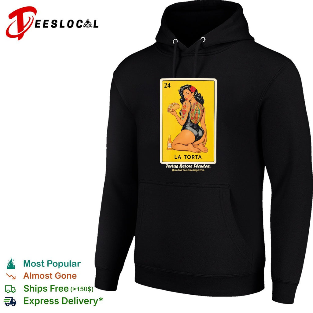 La Torta pinup taco loteria card shirt