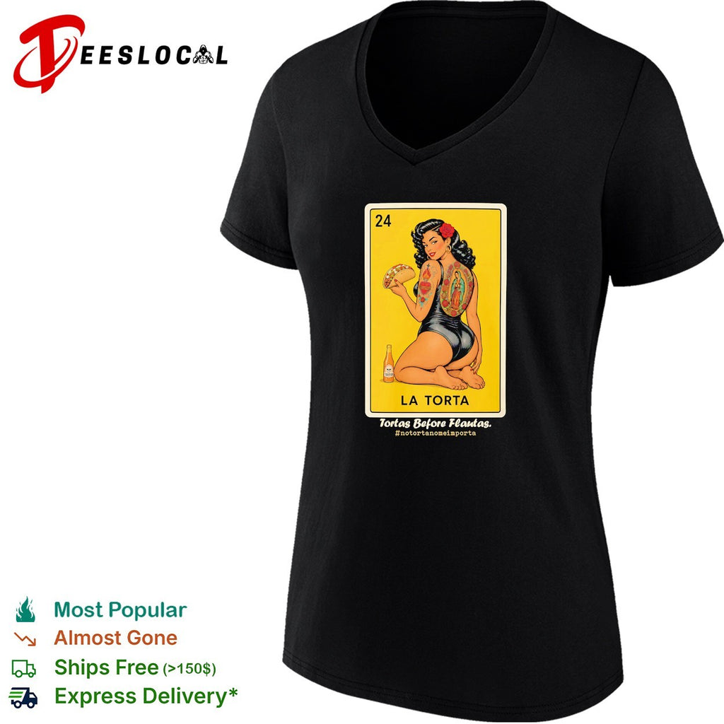 La Torta pinup taco loteria card shirt