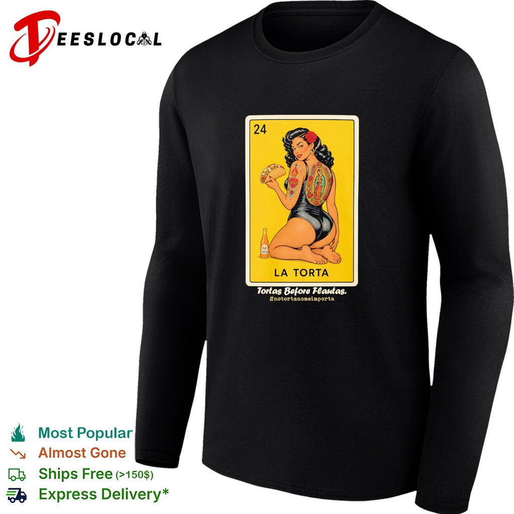 La Torta pinup taco loteria card shirt