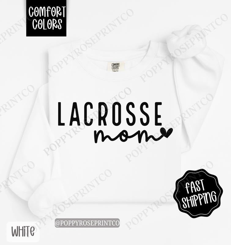 Lacrosse Comfort Colors Sweatshirt, Lacrosse Mom Women's Crewneck, Cute Lacrosse Mom Women's Sweater