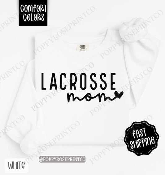 Lacrosse Comfort Colors Sweatshirt, Lacrosse Mom Women's Crewneck, Cute Lacrosse Mom Women's Sweater