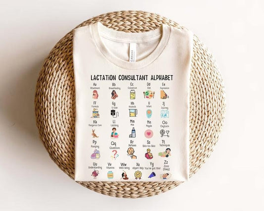Lactation Consultant Alphabet Shirt, Lactation Counselor Educator Women's T-shirt, Lactation Tech Sweatshirt, Lactation...