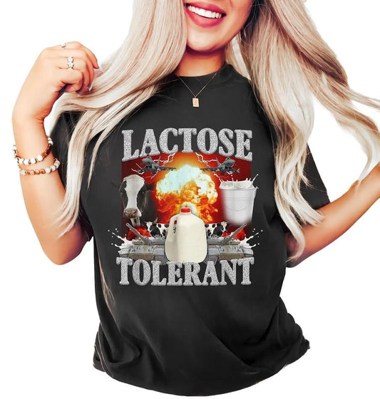 Lactose Intolerant, Weird Shirt, Specific Shirt, Sarcastic Shirt, Ironic Shirt, Meme Shirt, Unisex T-Shirt, Gifts For Friends Besties, Short Sleeve Tee Shirt, Gifts For Birthday Mothers Day Christmas Anniversary mom