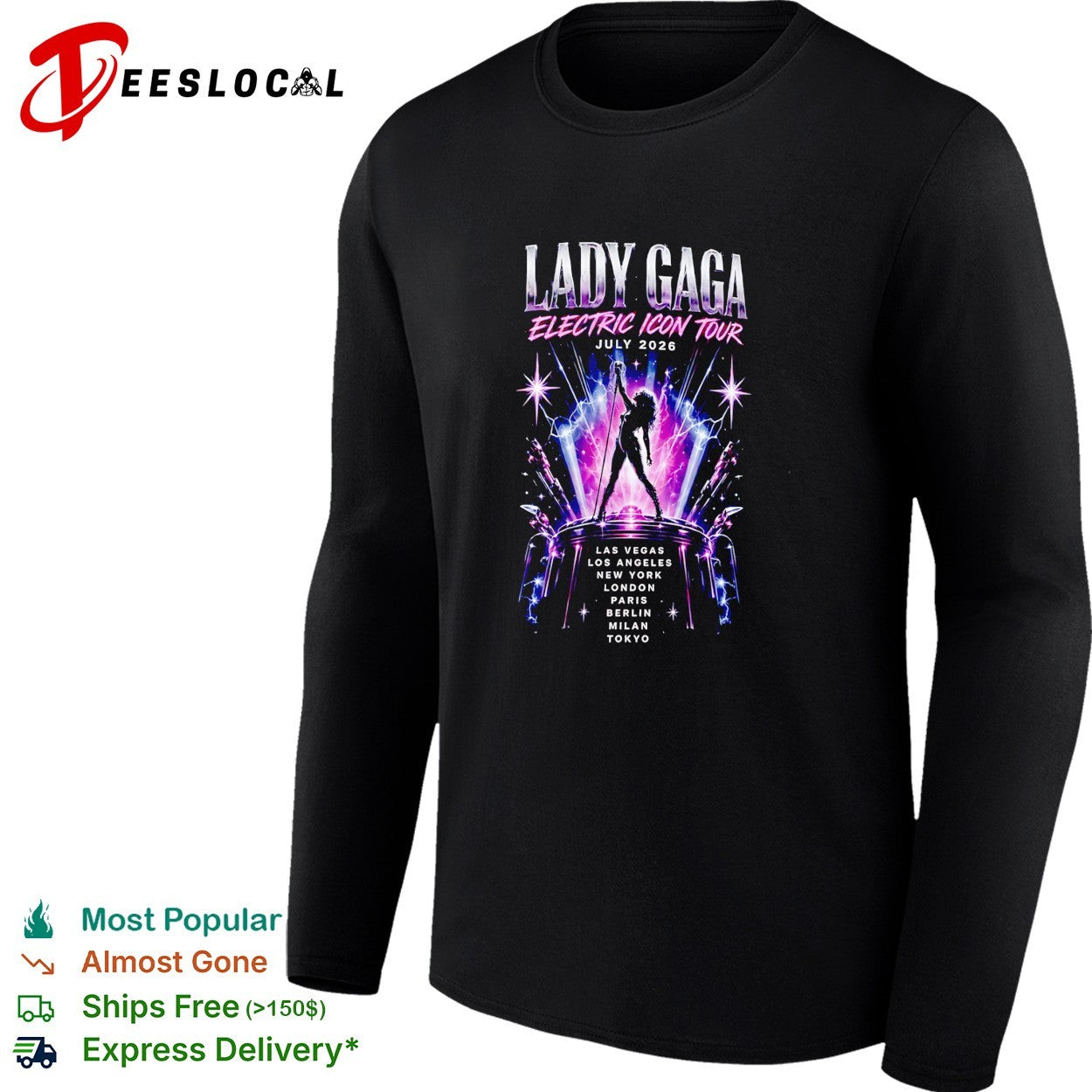 Lady Gaga Electric Icon tour July 2026 cities shirt
