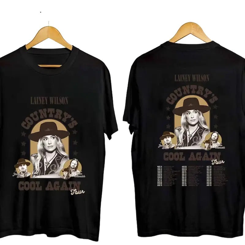 Lainey Wilson Country's Cool Again Tour 2024, Lainey Wilson Fan T-Shirt S-3XL