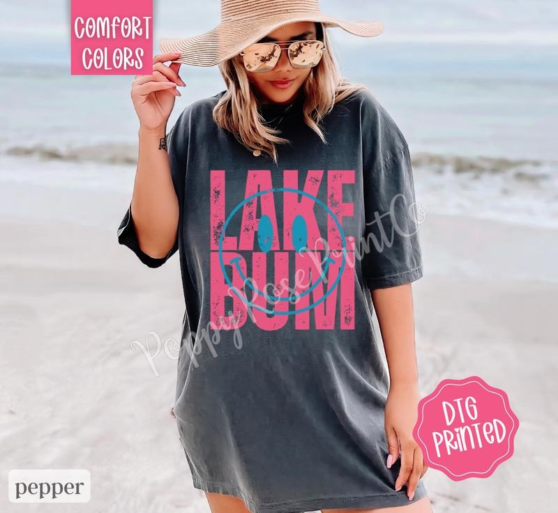 Lake Bum Shirt Comfort Colors, Lake Shirt, Cute Summer Shirt, Oversized Beach Tee, Swimsuit Cover Up