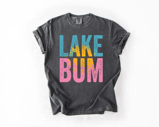 Lake Bum, Boat, Lake Life, Camping, Outdoor, Nature, Travel, Comfort Colors T-Shirt, Women's Comfort Colors Tee