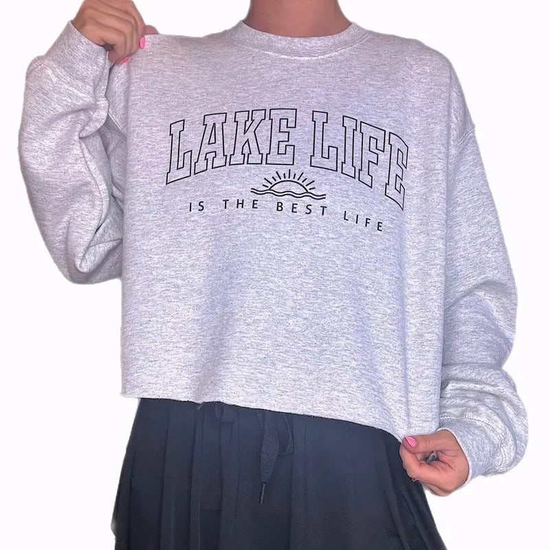 Lake Life Cropped Sweatshirt T-Shirts, Hoodie | WearSparks.com