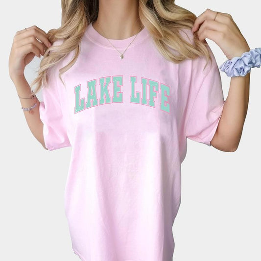 Lake Life Shirt, Lake Vibes Graphic Tee, Boating Summer Shirt, Summer Outfits, Lake Lover Shirt For Women, Summer Vacation Tops, Lake Trip Shirt Womenswear, Comfy Oversized Graphic Tee, Women's Tops, Cotton Fabric Relaxed Fit Chic Style