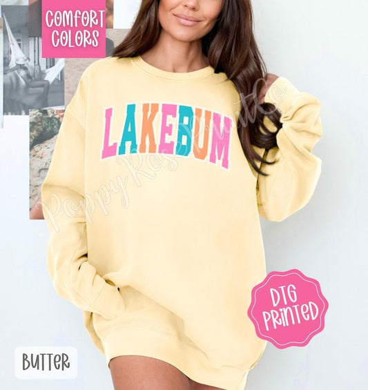 Lakebum Comfort Colors Sweatshirt, Cute Women's Lake Sweater, Trendy Summer Crewneck, Gift for Her