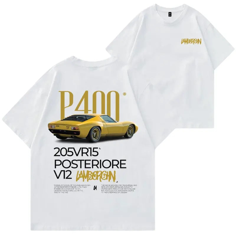 Lamborghini MIURA P400 T-shirt, Hoodie, Sweater, Car Enthusiast Shirt, Car Clothing, Unisex, Vintage car shirt Classic Cotton