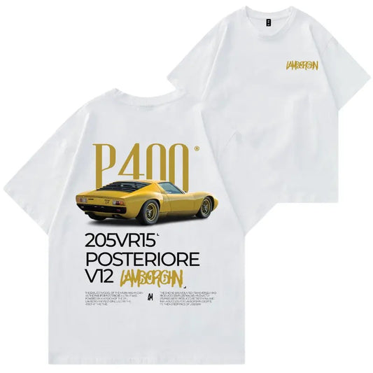 Lamborghini MIURA P400 T-shirt, Hoodie, Sweater, Car Enthusiast Shirt, Car Clothing, Unisex, Vintage car shirt Classic Cotton