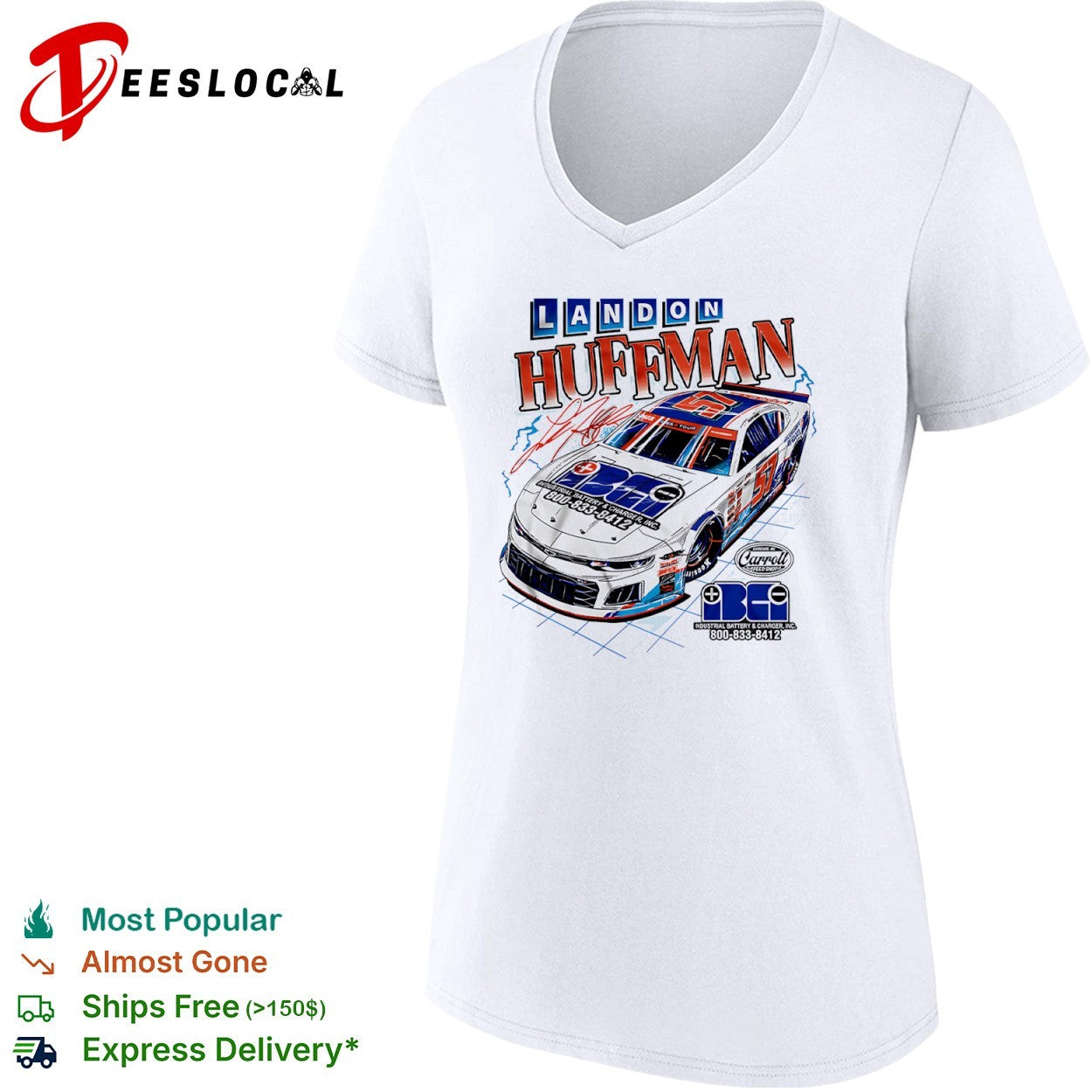 Landon Huffman 57 Industrial Battery and Charger Carroll Speed shirt