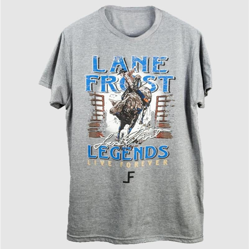 Lane Frost The Challenge T Shirt, Vintage Rodeo Graphic Tee, Western Cowboy Classic Outfit K5LC5