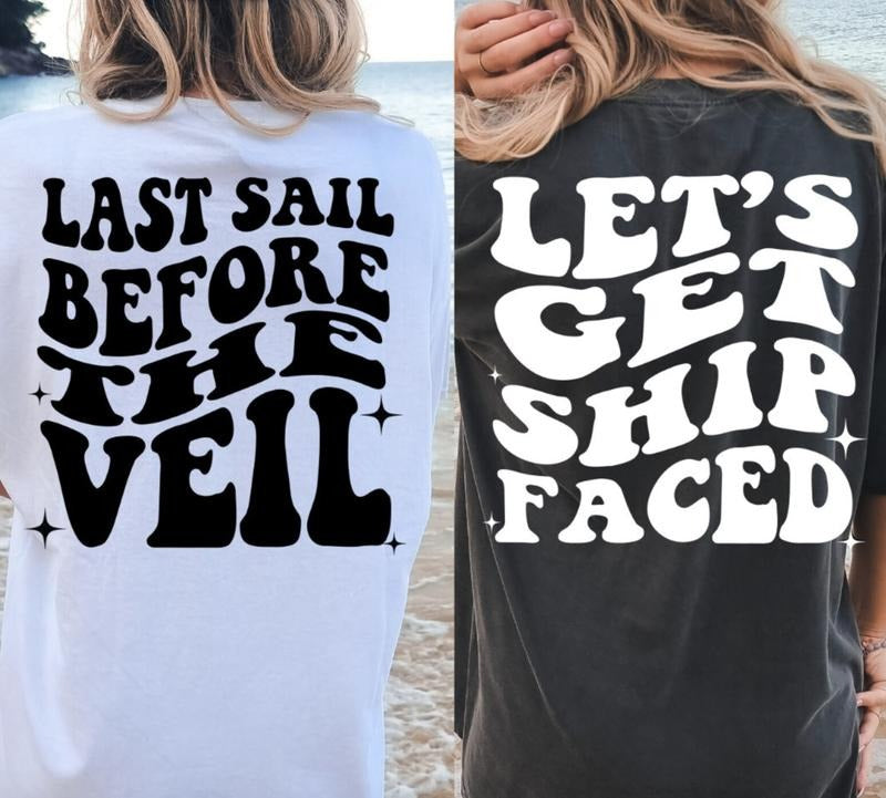 Last Sail Before The Veil, Funny Bachelorette Party Shirts, Cruise Bachelorette, Boating Bachelorette, Retro Custom Bride Shirt Comfort Cotton
