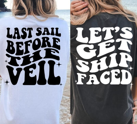 Last Sail Before The Veil, Funny Bachelorette Party Shirts, Cruise Bachelorette, Boating Bachelorette, Retro Custom Bride Shirt Comfort Cotton