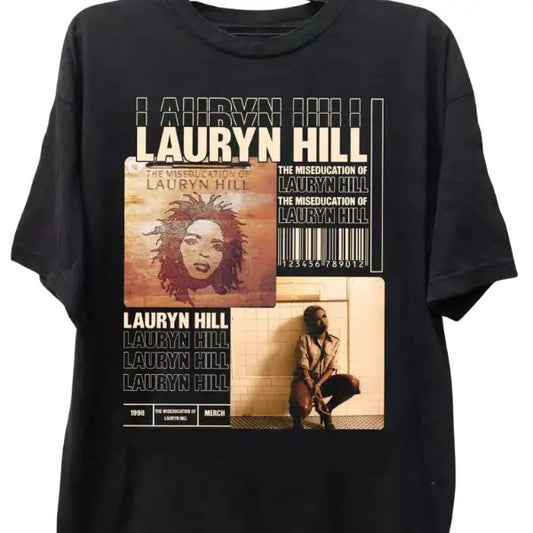 Lauryn H!ll Music For Lovers Black unisex cotton T-Shirt