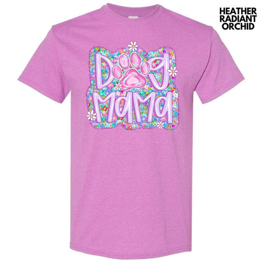 Lavender Floral Dog Mama Gildan Short Sleeve T-Shirt 'NLB'