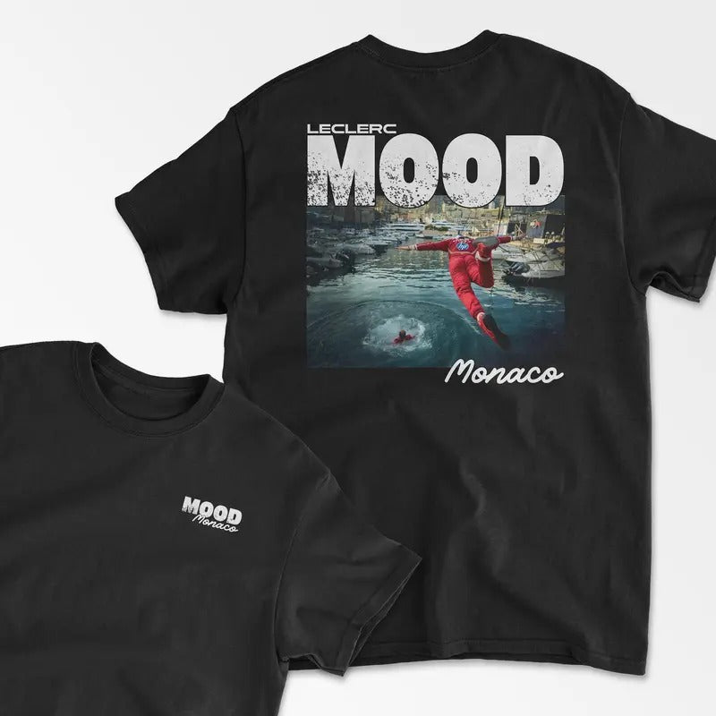 Leclerc Mood Inspired T-Shirt, Racing Driver Shirt, Leclerc Monte Carlo Racing Shirt, Monaco Race Winner Shirt, Motorsport Gift, Car Merch, Menswear