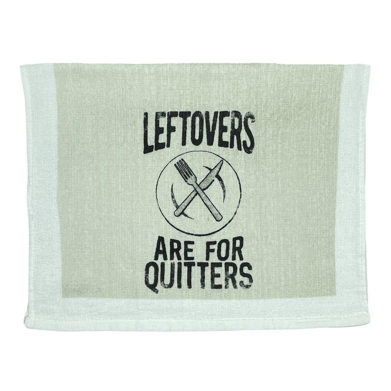 Leftovers Are For Quitters Funny Thanksgivng Dinner Meal Tea Towel Funny Dish Towels Soft Adsorbent Tea Towel