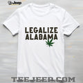 Legalize Alabama Marijuana Leaf Political Statement Slogan Men Women Minimalist Style T Shirt