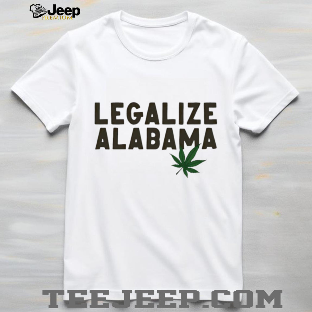 Legalize Alabama Marijuana Leaf Political Statement Slogan Men Women Minimalist Style T Shirt