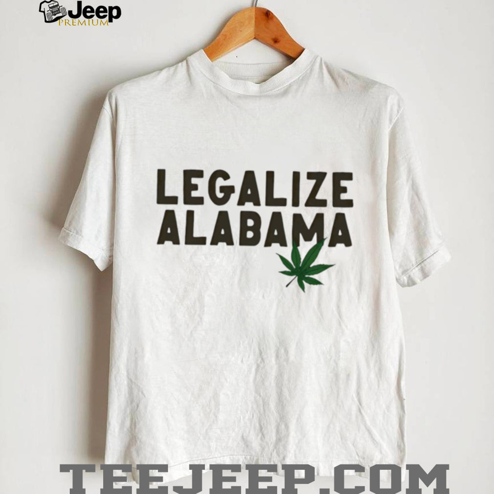 Legalize Alabama Marijuana Leaf Political Statement Slogan Men Women Minimalist Style T Shirt