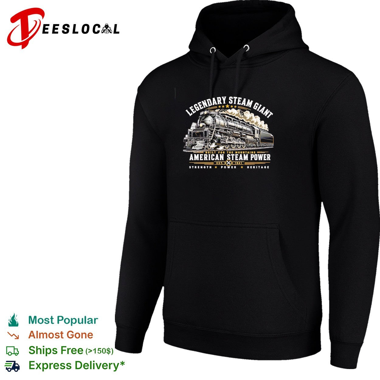 Legendary steam giant American steam power train shirt