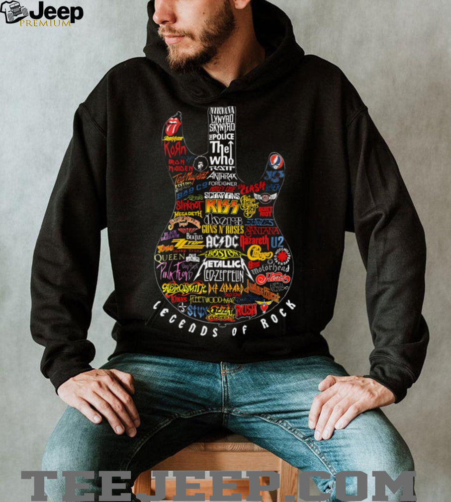 Legends of Rock Guitar Collage Heavy Metal & Classic Rock Band T Shirt
