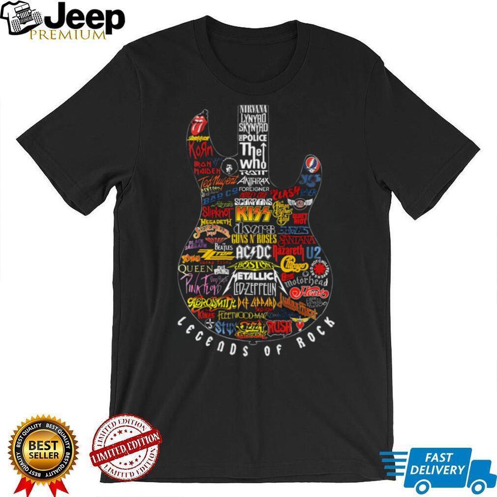 Legends of Rock Guitar Collage Heavy Metal & Classic Rock Band T Shirt