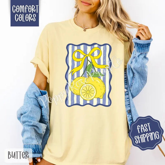 Lemon Aesthetic Comfort Colors Tshirt, Fruit Summer Shirt, Cute Women's Tee, Gift For Her