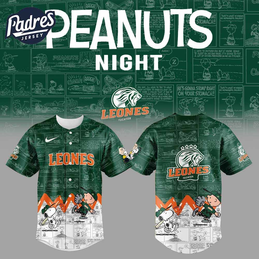 Leones de Yucatan X peanuts Baseball Jersey - Padres Jersey Oasis: Elevate Your Baseball Style Game T-Shirts,... (Image 1)
