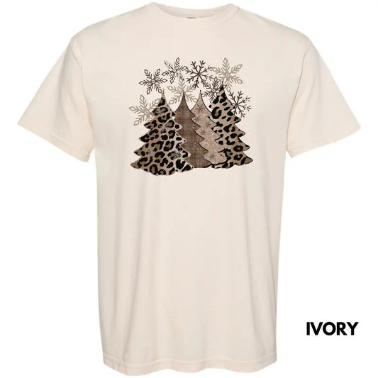 Leopard Christmas Trees Comfort Colors T-Shirt