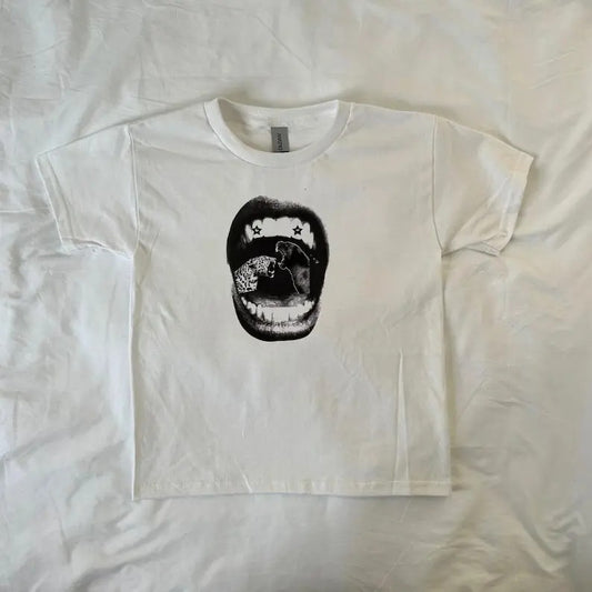 Leopard Mouth Baby tee, Ahs style Baby tee, Streetwear Baby tee, Y2K tshirt, Trendy leopard aesthetic, Pinterest wardrobe