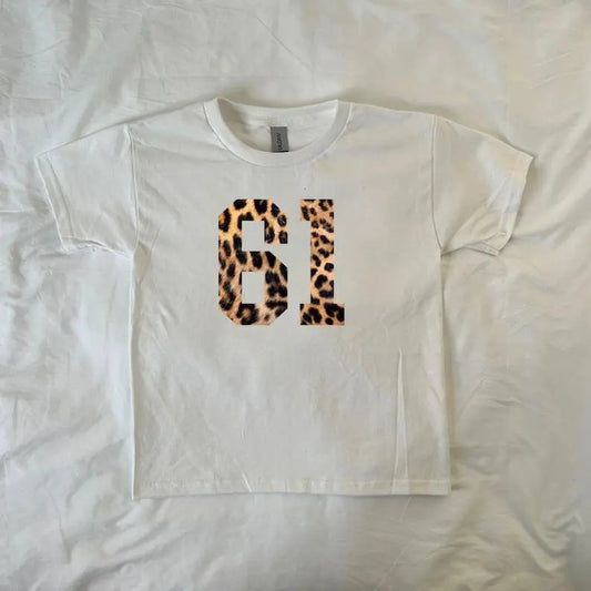 Leopard Print Sports Number Baby Tee, animal print, Pinterest, retro, streetwear, ahs style, 90s style baby tee, downtown girl, vintage