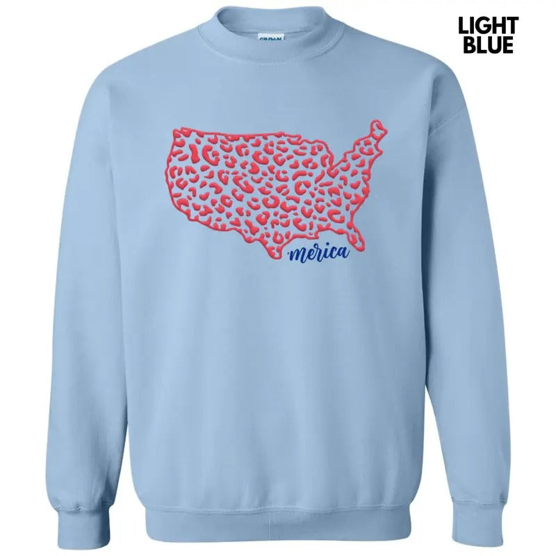 Leopard United States Puff Sweatshirt T-Shirts, Hoodie | WearSparks.com