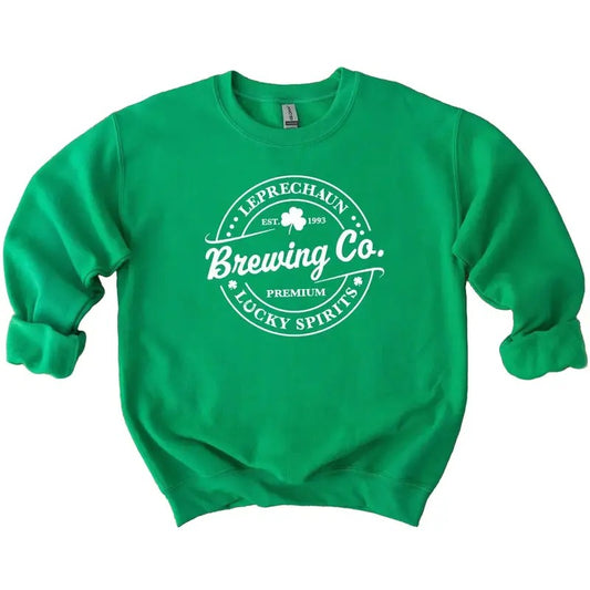 Leprechaun Brewing Co Sweatshirt, Retro St Patricks Day Gift, Vintage Irish Shirt, Lucky Spirits Shirt, St Patty Day Shirt, Leprechan Shirt