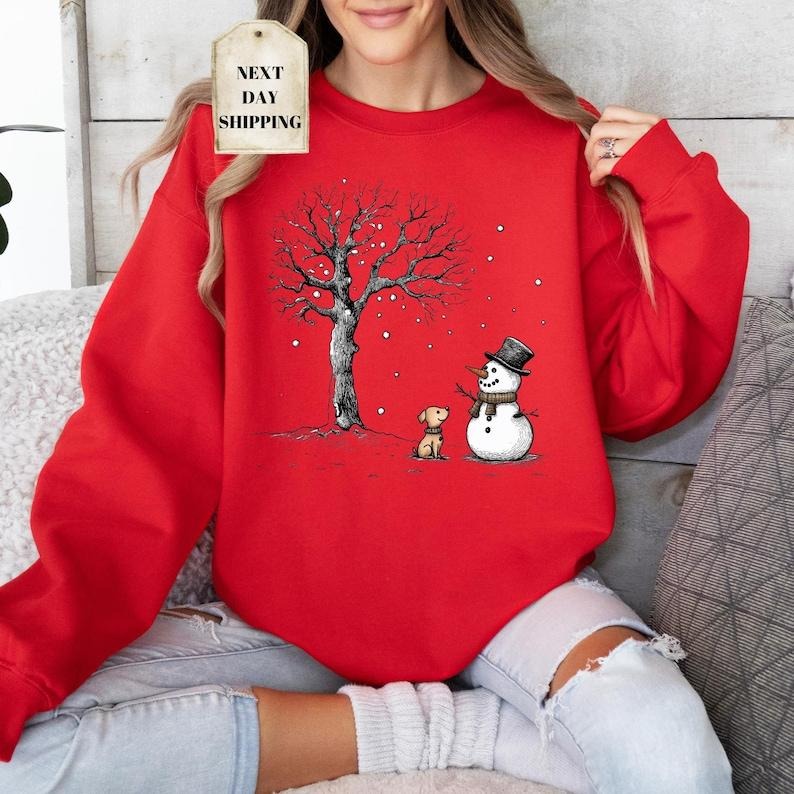 Let It Snow Sweatshirt, Christmas Snowman Sweatshirt, Christmas Sweatshirt, Snowman Shirt, Snowman T-Shirt, Christmas...