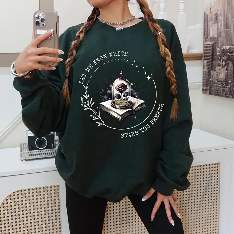 Let Me Know Which Stars You Prefer Sweatshirt, Haunting Adeline Inspired Hoodie, Run Little Mouse Shirt, Dark Romance, Smut Reader, Book Lover Gift, Morally Grey Unisex Soft Comfort Crewneck Pullover Long Sleeves Graphic Fabric Sweater