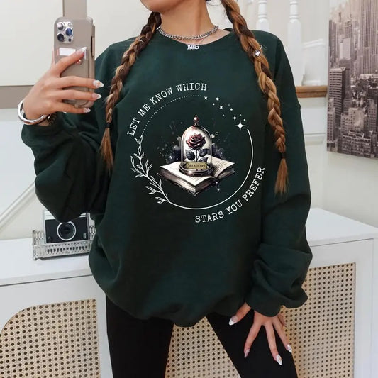 Let Me Know Which Stars You Prefer Sweatshirt, Haunting Adeline Inspired Hoodie, Run Little Mouse Shirt, Dark Romance, Smut Reader, Book Lover Gift, Morally Grey Unisex Soft Comfort Crewneck Pullover Long Sleeves Graphic Fabric Sweater