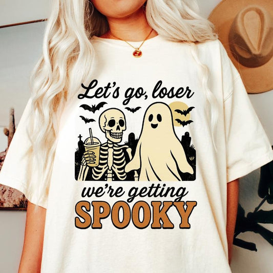 Let's Go Loser We're Getting Spooky Shirt - Halloween Comfort Colors Unisex Relaxed Fit Printed in USA Casual Comfort Cotton Top Athletic Boho Chic All Seasons Unisex Garment-Dyed Heavyweight T-Shirt | Comfort Colors 1717