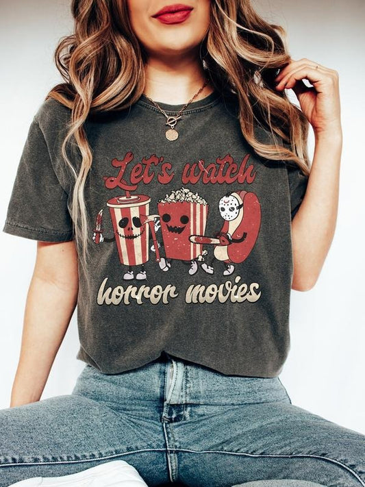 Let's Watch Horror Movies Shirt, Horror Movies Tee, Scary Movie Shirt, Horror T-Shirt, Halloween Shirt, Halloween Gifts