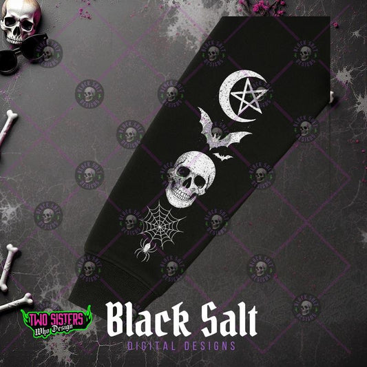 Let the Night Take Me Full Sleeve Graphic & Stay Wicked Pocket Graphic Halloween Spooky Sweatshirt T Shirt or Hoodie Vintage Grunge Aesthetic with Skulls Retro Vibes Casual Cotton Fit Women's Streetwear Style Graphic Crewneck Tops Made in USA