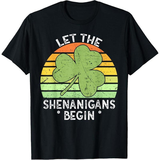 Let the Shenanigans Begin Vintage Saint Patricks Day T-Shirt made in USA