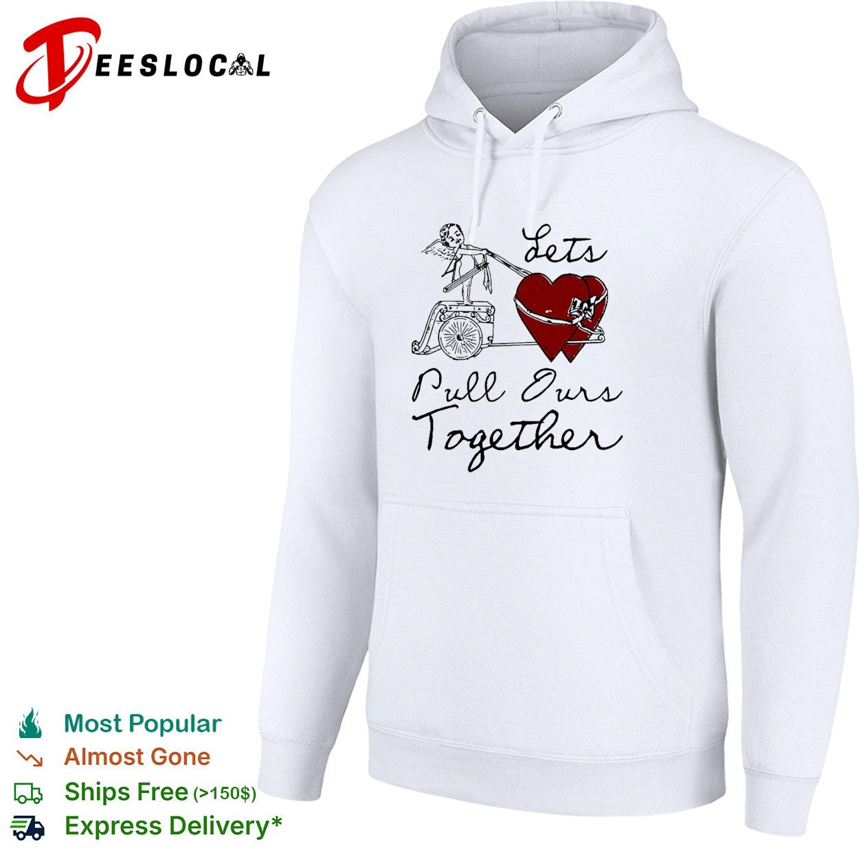Let’s pull ours together cupid heart cart shirt